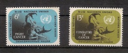 UNO NY, Vereinte Nationen 1970, Nr. 224-225  Internationaler Krebskongreß, Houston; Weltgesundheitstag: Postfrisch (mnh) - Unused Stamps