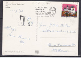 Hippisme - Châteaux - Suisse - Carte Postale Taxée De 1978 - Expédié Vers Les Pays Bas - Storia Postale