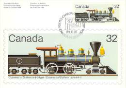 CANADA  CARTE     MAXIMUM    NUM.YVERT 896 TRAIN CHEMIN DE FER - Tarjetas – Máxima