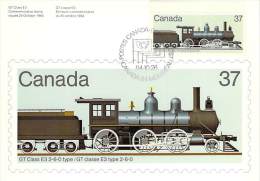 CANADA  CARTE     MAXIMUM    NUM.YVERT 897 TRAIN CHEMIN DE FER - Cartoline Maximum
