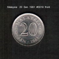 MALAYSIA   20  SEN  1981  (KM # 4) - Maleisië
