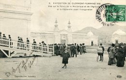 CPA 63 CLERMONT FERRAND 1910 EXPOSITION VUE SUR LE PALAIS DE LA MECANIQUE ET DE L AGRICULTURE ET LA PASSERELLE AVANT ... - Clermont Ferrand