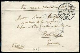 MAROC - LETTRE EN FRANCHISE MILITAIRE, " FORCE NAVALE ", DE TANGER LE 11/2/1908 - B - Lettres & Documents