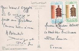 2 Beaux Timbres  Sur Carte Postale , Cp , Postcard Pour La France - Briefe U. Dokumente