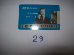 MERCURY CARDS - Simple To Use  -2£  - Voir Photo (29) - [ 4] Mercury Communications & Paytelco