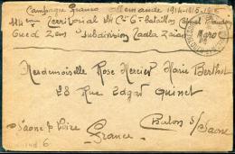 MAROC - LETTRE EN FRANCHISE MILITAIRE, TRESOR ET POSTES AUX ARMÉES / OUED ZEM LE 2/6/1916 - TB - Briefe U. Dokumente