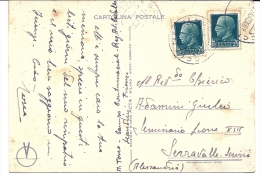 BIGLIETTO POSTALE Da 25 Centesimi   ARENA PO A MONTALTO PAVESE PAVIA 1944 - Stamped Stationery