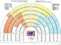 Feuille De 29 Sur 24 (Plan De La Salle De Séances ) Conseil De L'Europe Avec Une Valeur . - Cartas & Documentos