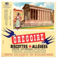 Buvard - Biscottes Grégoire - La Maison Carrée De Nîmes (Gard) - Biscottes