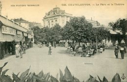 CPA 63 CHATELGUYON LE PARC ET LE THEATRE 1915 - Châtel-Guyon