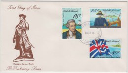 Captain James Cook, Explorer, Navigator, Cartographer, Ship, Mountain, FDC Norfolk Island - Explorateurs