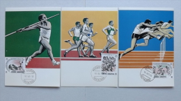 Griechenland Mi 1483/5  Maximumkarte MK/MC, ET, Leichtathletik-Europameisterschaften, Athen - Maximum Cards & Covers