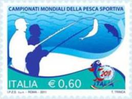 ITALIA - ITALIE - ITALY - 2011 - CAMPIONATI MONDIALE PESCA SPORTIVA  - 1 Francobollo ** MNH - 2011-20: Mint/hinged