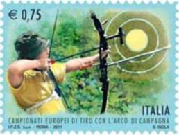 ITALIA - ITALIE - ITALY - 2011 - CAMPIONATI EUROPEI TIRO CON L´ARCO DI CAMPAGNA  - 1 Francobollo ** MNH - 2011-20: Mint/hinged