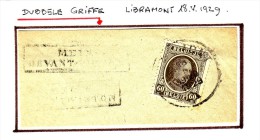 C.O.B. N° 255  Sur Fragment De Lettre - DOUBLE Griffe Linéaire Encadrée  : " MEIX-DEVANT-VIRTON ". - Langstempel