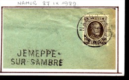 C.O.B. N° 255  Sur Fragment De Lettre - Griffe Linéaire Type II : " JEMEPPE-SUR-SAMBRE ". - Langstempel