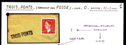 C.O.B. N° 910  Sur Fragment De Lettre - Griffe Linéaire : " TROIS PONTS ". - Linear Postmarks