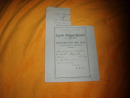 DISTRIBUTION DES PRIX DE L'ANNEE SCOLAIRE 1906-1907. / LYCEE EDGAR - QUINET A BOURG. / ACADEMIE DE LYON. - Diplômes & Bulletins Scolaires