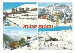 Cp, 05, Orcières - Merlette, Multi-Vues, Voyagée 1991 - Orcieres