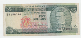 BARBADOS 5 DOLLARS 1973 VF P 31 - Barbados (Barbuda)