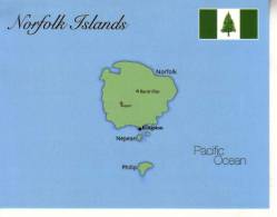 Norfolk Island Territory Map - Carte Géographique De L´ile De Norfolk - Norfolk Island