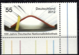 Deutschland / Germany / Allemagne 2012 2956 ** 100 Jahre Deutsche Nationalbibliothek - Nuevos