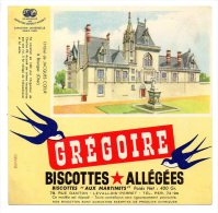 Buvard - Biscottes Allégées Grégoire - L'Hôtel De Jacques Coeur à Bourges (Cher) - Zwieback