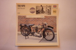 Transports - Sports Moto - Carte Fiche Moto - Triumph 500 R Ricardo ( 1922 )( Description Au Dos De La Carte - Moto Sport