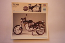 Transports - Sports Moto - Carte Fiche Moto - Triumph 900 TRIDENT ( 1991 )( Description Au Dos De La Carte - Moto Sport