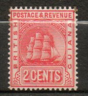 GUYANE BRITANIQUE 2c Rouge 1906-08 N°107 - Guyana Britannica (...-1966)