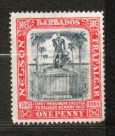 BARBADE  Monuent De Nelson 1p Rouge  1905 N°78 - Barbados (...-1966)