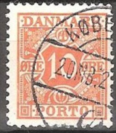 DENMARK #10 ØRE PORTO  STAMPS FROM YEAR 1934 - Port Dû (Taxe)