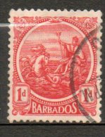 BARBADE 1p Rouge Carmin 1921-24 N°134 - Barbades (...-1966)