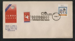 POLAND 1966 60 YEARS WISLA KRAKOW SPORTS CLUB 2 COMMEMORATIVE COVERS PHILATELIC EXPO CANCELS SOCCER FOOTBALL CINDERELLA - Lettres & Documents