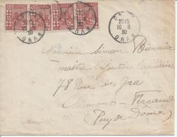 ALGERIE - 1930 -  LETTRE DE ORAN A DESTINATION DE CLERMOND-FERRAND - FR - - Storia Postale