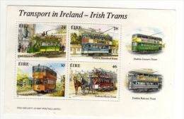 Ireland 1987 Mi Bl. 6 - Transport In Ireland - Electric And Horse Trams; Block MNH - Blocks & Sheetlets