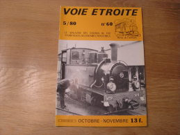 VOIE ETROITE N° 60 Revue APPEVA Train Tram Autorail Chemins De Fer Tramways Petit Train D´ Anse Pithiviers Provence - Chemin De Fer & Tramway