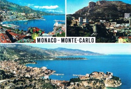 MONACO MONTE-CARLO, Multi-vues : Principauté De Monaco, Monte-Carlo: Le Port, Monaco : Le Palais Du Prince, Vue Générale - Tarjetas Panorámicas