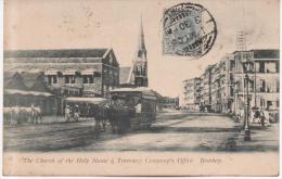 INDE CPA  THE CHURCH OF HOLY NAME Et TRAMVAY BOMBAY - Inde