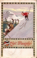 (ski) Ernst. KUTZER: Heil Neujahr ! Carte Postale Expédiée En 1911. - Kutzer, Ernst