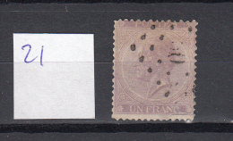 Belgie -  Belgique Ocb Nr :  21    (zie  Scan) - 1865-1866 Perfil Izquierdo