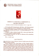 ITALIA 1955 - Bollettino  Ufficiale P.TT. (italiano-francese ) -  Matteotti - Politica - Paquetes De Presentación