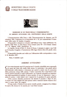 ITALIA  1956 - Bollettino Ufficiale P.TT (italiano-francese)  -Rosmini - Filosofia - Pochettes