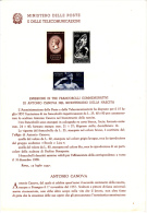 ITALIA  1957 - Bollettino Ufficiale P.TT  (italiano-francese)  - Canova - Arte - Scultura - Paquetes De Presentación