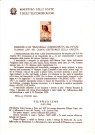ITALIA  1957 - Bollettino Ufficiale P.TT  (italiano-francese)  - Filippino Lippi - Arte - Pittura - Pochettes