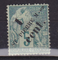 SAINT PIERRE ET MIQUELON N° 35 1C S 5C VERT TYPE DEESSE ASSISE SANS GOMME - Used Stamps