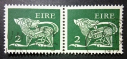 EIRE 1971: YT 255 / Mi 253 X A / Hib D54 / Sc 293 / SG 290, Wmk E, Pair, O - FREE SHIPPING ABOVE 10 EURO - Usati