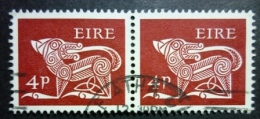 EIRE 1968-69: YT 215 / Mi 214 / Hib D39 / Sc 254 / SG 251, Pair, O - FREE SHIPPING ABOVE 10 EURO - Used Stamps