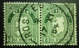 EIRE 1941-44: YT 81 / Mi 74 A / Hib D19 / Sc 109 / SG 114, Pair, O - FREE SHIPPING ABOVE 10 EURO - Usati