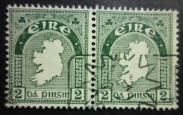 EIRE 1941-44: YT 81 / Mi 74 A / Hib D19 / Sc 109 / SG 114, Pair, O - FREE SHIPPING ABOVE 10 EURO - Oblitérés